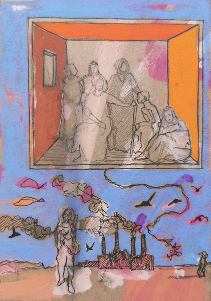 boîte statique II - 13x18 - tempera